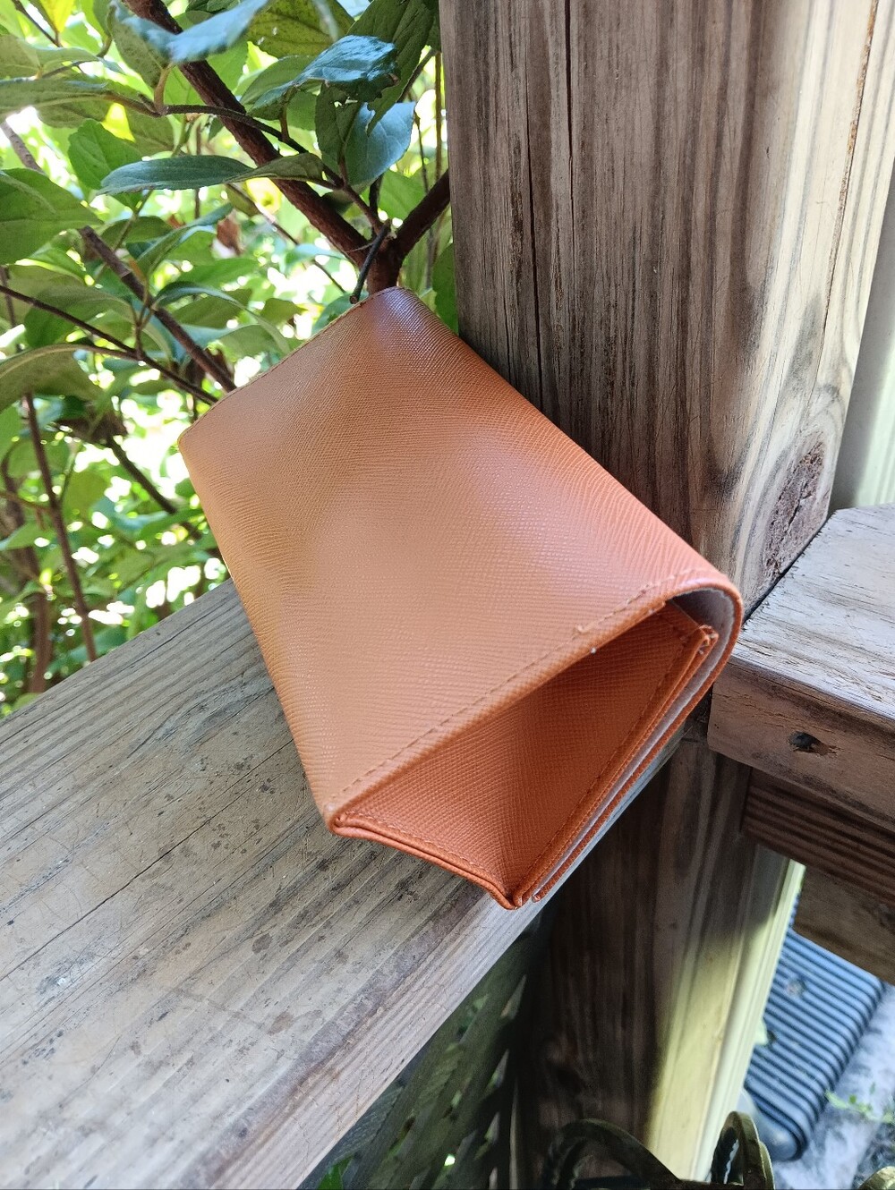 Tory Burch Pumpkin Spice Leather Sunglasses Case - Picture 2 of 5